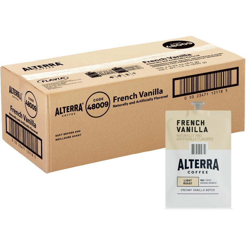 Alterra Freshpack French Vanilla Coffee - Compatible with Flavia Aroma, Flavia Barista, FLAVIA Creation 600, Flavia Creation 500, Flavia Creation 200, Flavia Creation 150, Flavia Creation 300 - Medium