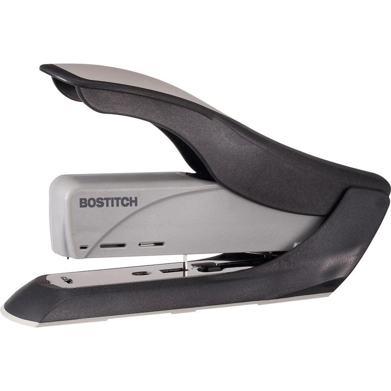 Bostitch Spring-Powered Antimicrobial Heavy Duty Stapler - 60 Sheets Capacity - 5/16  , 3/8  Staple Size - 1 Each - Black, Gray