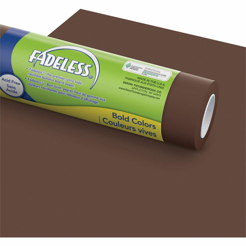 Fadeless Bulletin Board Art Paper - ClassRoom Project, Home Project, Office Project - 48 Width x 50 ftLength - 1 / Roll - Brown