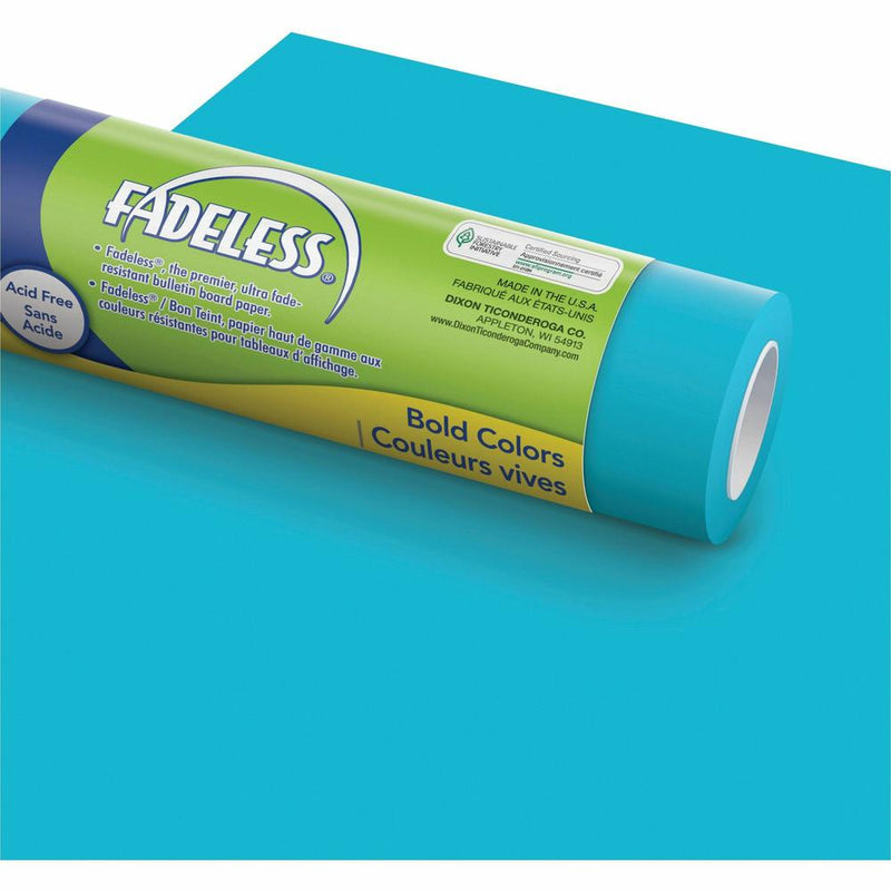 Fadeless Bulletin Board Art Paper - ClassRoom Project, Home Project, Office Project - 48 Width x 50 ftLength - 1 / Roll - Azure Blue