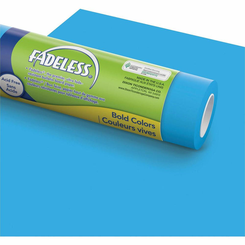 Fadeless Bulletin Board Art Paper - ClassRoom Project, Home Project, Office Project - 48 Width x 50 ftLength - 1 / Roll - Brite Blue