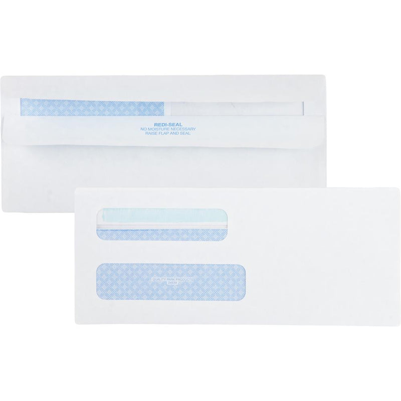 Quality Park No. 8-5/8 Double Window Security Tint Envelopes with Redi-Seal&reg; Self-Seal - Double Window -