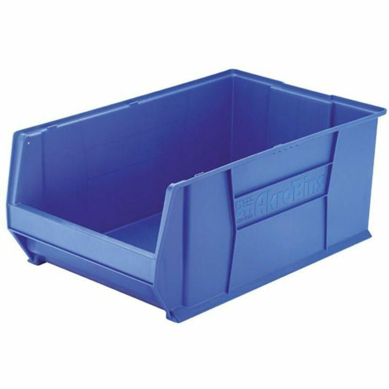 Akro-Mils Super-Size AkroBin - External Dimensions: 18.4  Width x 29.3  Depth x 12  Height - 300 lb - Heavy Duty - Stackable - Polymer - Blue - 1 Each