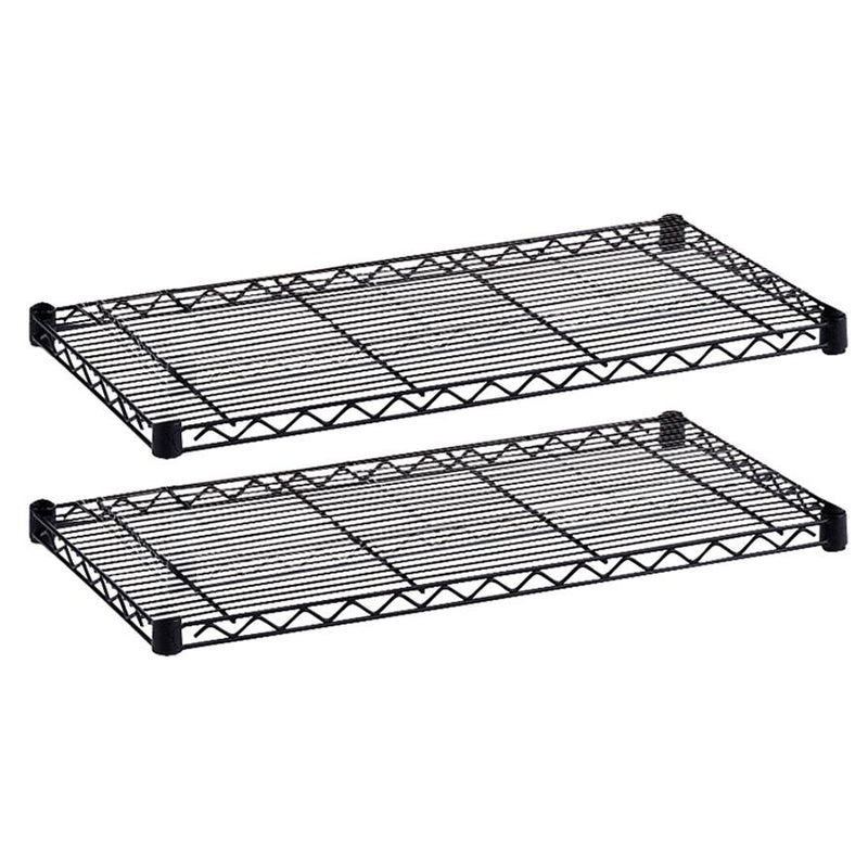 Safco Industrial Wire Extra Shelve - 36" x 18" x 1.5" - 2 x Shelf(ves) - 1000 lb Load Capacity - Leveling Glide - Black - Powder Coated - Steel - Assembly Required