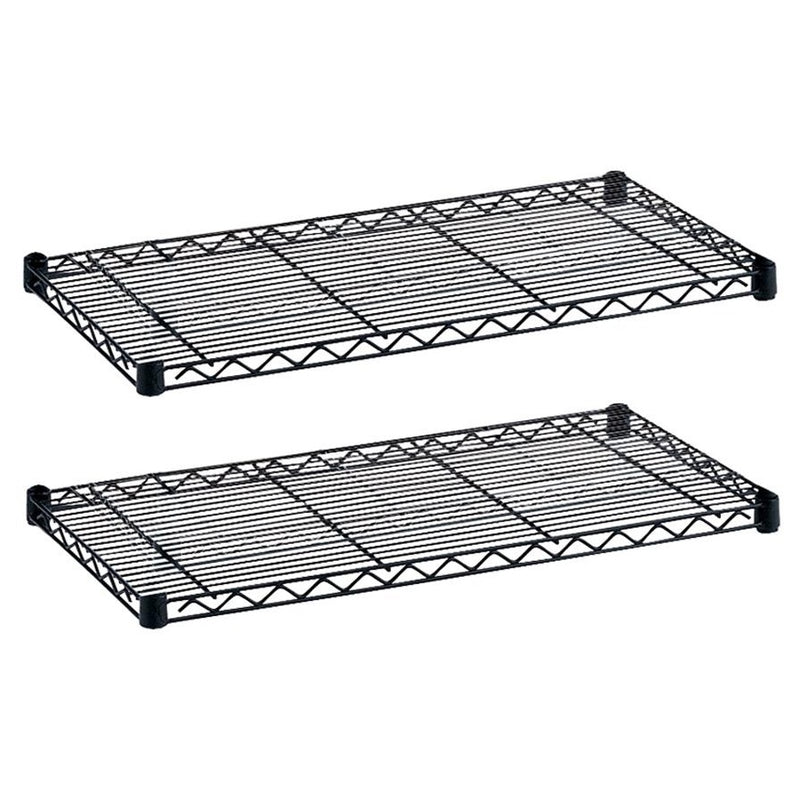 Safco Industrial Wire Extra Shelve - 48" x 18" x 1.5" - 4 x Shelf(ves) - 1250 lb Load Capacity - Leveling Glide, Dust Proof - Black - Powder Coated - Steel - Assembly Required