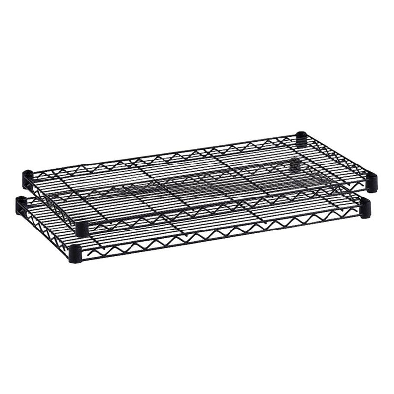 Safco Industrial Wire Extra Shelf - 48" x 24" x 1.5" - 2 x Shelf(ves) - 2500 lb Load Capacity - Adjustable Glide, Durable - Black - Powder Coated - Steel - Assembly Required