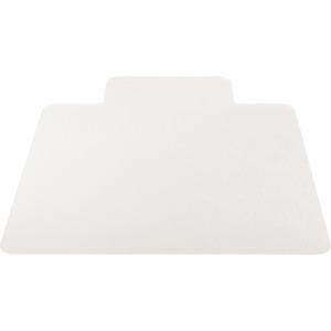 Lorell Wide Lip Chairmat - Hard Floor, Wood Floor, Vinyl Floor, Tile Floor - 53" Length x 45" Width x 0.095" Thickness - Lip Size 12" Length x 25" Width - Vinyl - Clear - 1Each