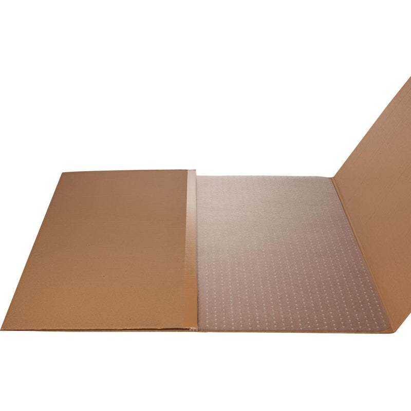 Lorell Medium-Pile Smooth Edge Chairmat - Carpeted Floor - 60" Length x 46" Width x 0.133" Thickness - Rectangular - Vinyl - Clear - 1Each