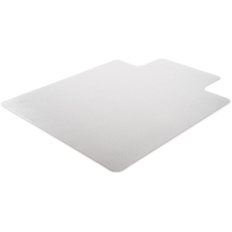 Lorell Wide Lip Low-pile Chairmat - Carpeted Floor - 60" Length x 45" Width x 0.122" Thickness - Lip Size 12" Length x 25" Width - Vinyl - Clear - 1Each