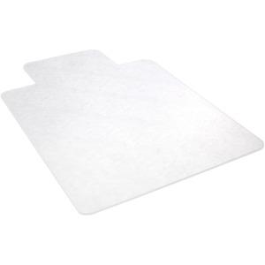 Lorell Wide Lip Chairmat - Hard Floor, Wood Floor, Vinyl Floor, Tile Floor - 60" Length x 46" Width x 0.095" Thickness - Lip Size 12" Length x 25" Width - Vinyl - Clear - 1Each