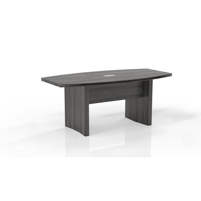 6' Conference Table, Boat Surface, Gray Steel