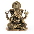 INDIAN ART VILLA Brass Ganesha Idol, 2 Inch Ganesh Ji Murti for Pooja Room, Meditation, Office & Car Dashboard, Spiritual Vastu Showpiece & Ideal Gift for Diwali, Ganesh Chaturthi & Weddings
