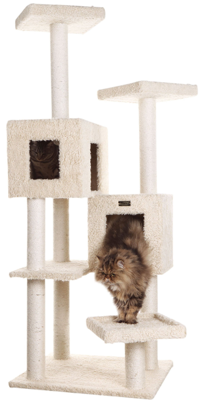 Armarkat Multi-Level Real Wood Cat Tree With Two Spacious Condos, Perches for Kittens Pets Play A6702