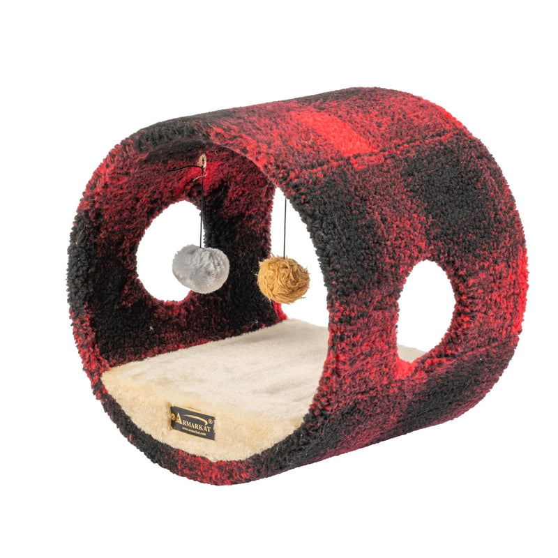 Armarkat B1201 Real Wood Cat Hideaway Tunnel, Scotch Plaid