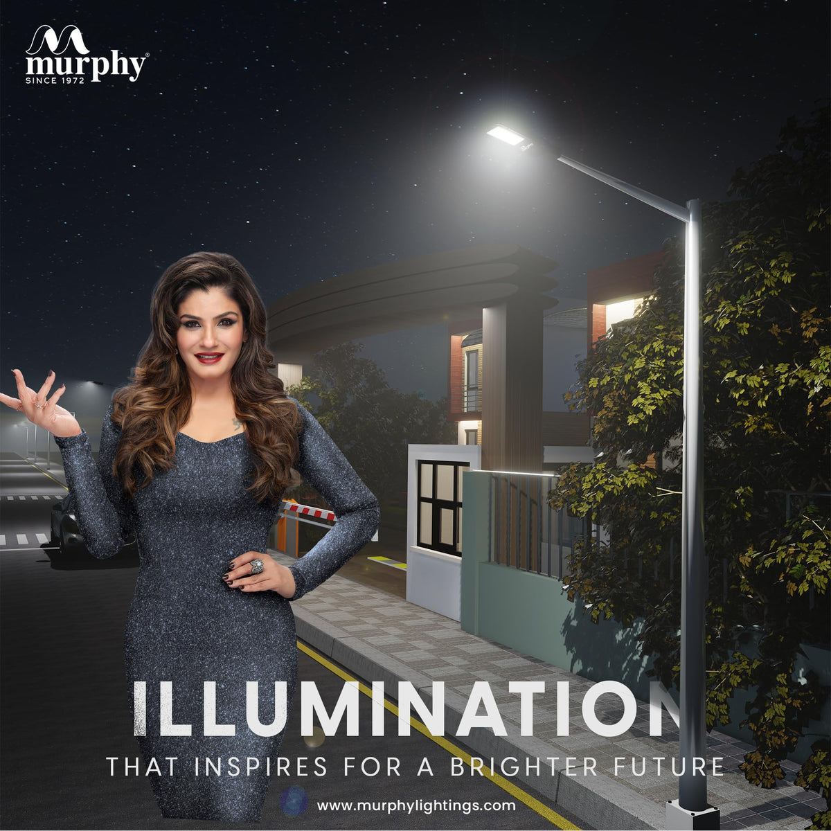 Murphy Aluminium Led 15 Watts Ip-65 Bis Approved Waterproof Outdoor Electric-Corded Street Light, Cool White