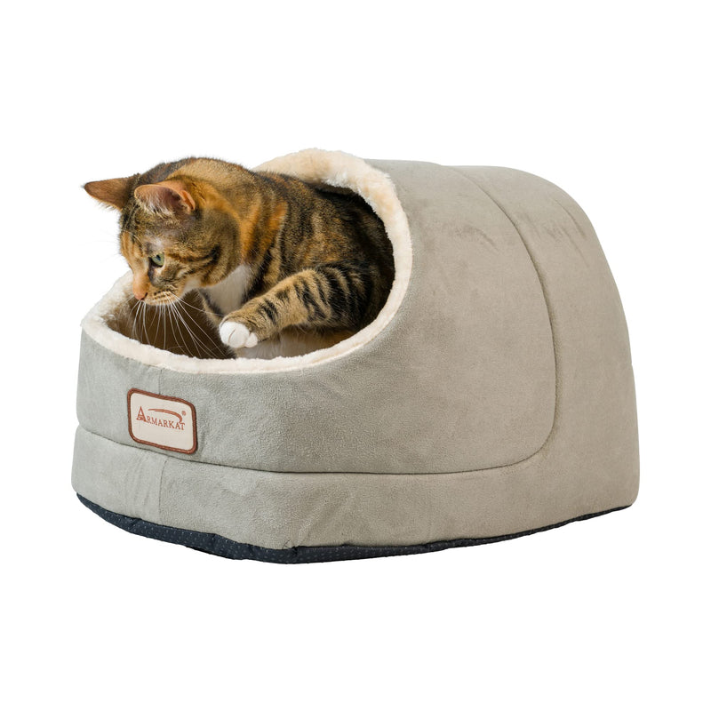 Armarkat faux suede Cat Bed and Cave,  18"(L) x 12.5"(W) x 11.5"(H), C18HHL/MH, Sage Green