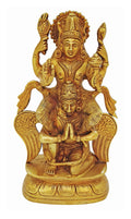 P.J.Handicrafts Brass Lord Vishnu Riding on Garuda Statue – 8-Inch Divine Idol for Protection, Victory & Spiritual Home Decor, Weght - 1800 Grams