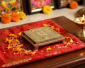 ESPLANADE Brass Pooja Mandir Chowki Peetha Peeta God's Stool - Puja Articles - 2.6 Inches (Very Small)