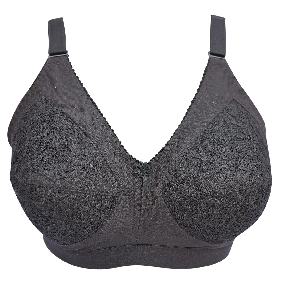 Cotton Plain Lovable Non-Padded Wirefree Seemed Bra Full Coverage for Women
