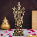 Brass Bhagwan Tirupati Balaji Standing Murti 1.5 Inch Lord Venkateshwara Statue Mini Lord Srinivasa Figurine for Home Temple, Mandir, Office And Gift God Perumal Idol For Car Decor