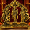 Rahadecor 100% Pure Brass Ram Darbar Statue 3 Inch (7.5cm) Ram Laxman Sita Hanuman Murti for Home Mandir, Pooja Room, Office Decor & Gifts, Religious Idol Figurine| 130g