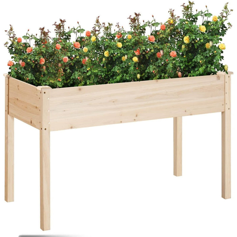 Outdoor Wood Raised Garden Bed Planter Box 46 x 22 x 30-inch High