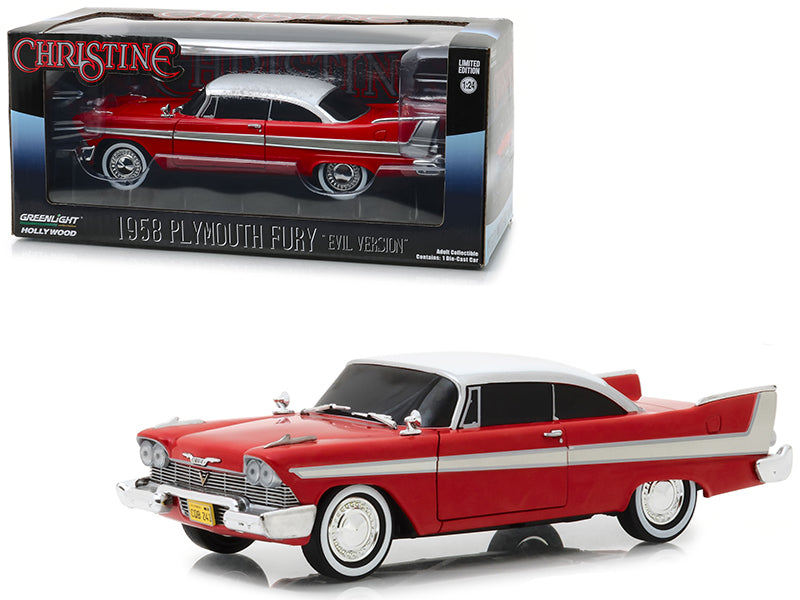 1958 Plymouth Fury Red Evil Version (with Blacked Out Windows) Christine (1983) Movie 1/24 Diecast Model Car by Greenlight