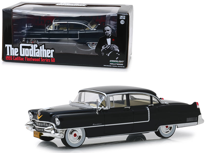 1955 Cadillac Fleetwood Series 60 Black The Godfather (1972) Movie 1/24 Diecast Model Car by Greenlight