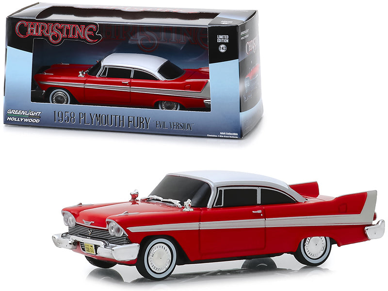 1958 Plymouth Fury Red (Evil Version with Blacked Out Windows) Christine (1983) Movie 1/43 Diecast Model Car by Greenlight