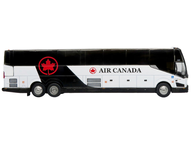 Prevost H3-45 Coach Bus "Air Canada Landline" Black and White Limited Edition 1/87 (HO) Diecast Model by Iconic Replicas