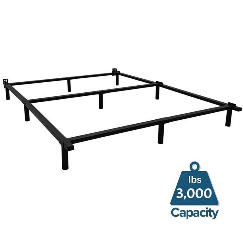 Queen 9-Leg Metal Bed Frame with Headboard Brackets 3,000 lbs. Max Weight Limit