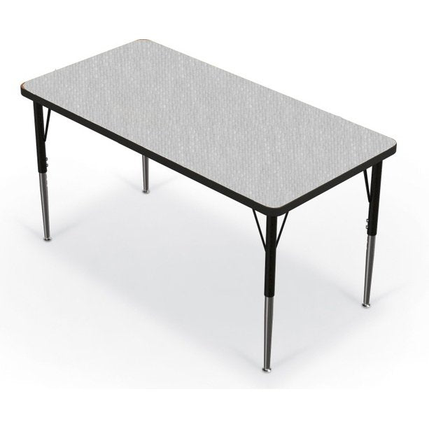 Activity Table - 24 X48  Rectangle - Gray Nebula Top Surface - Black Edgeband