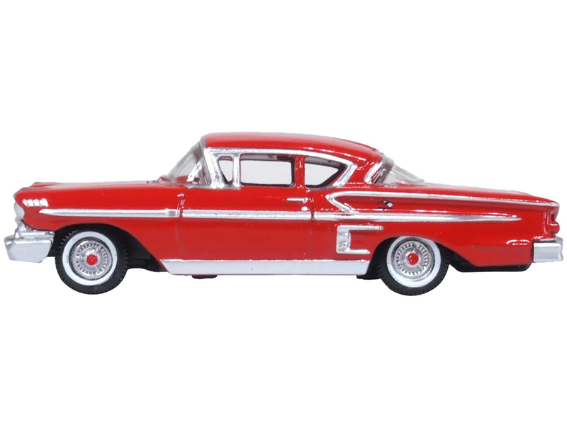 1958 Chevrolet Impala Sports Coupe Rio Red 1/87 (HO) Scale Diecast Model Car by Oxford Diecast