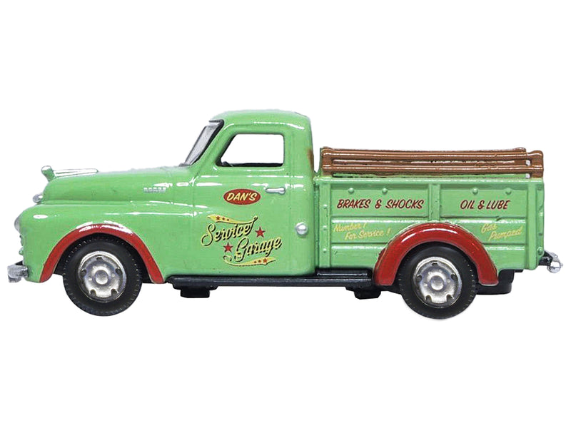 1948 Dodge B-1B Pickup Truck Green Dan's Service Garage 1/87 (HO) Scale Diecast Model Car by Oxford Diecast