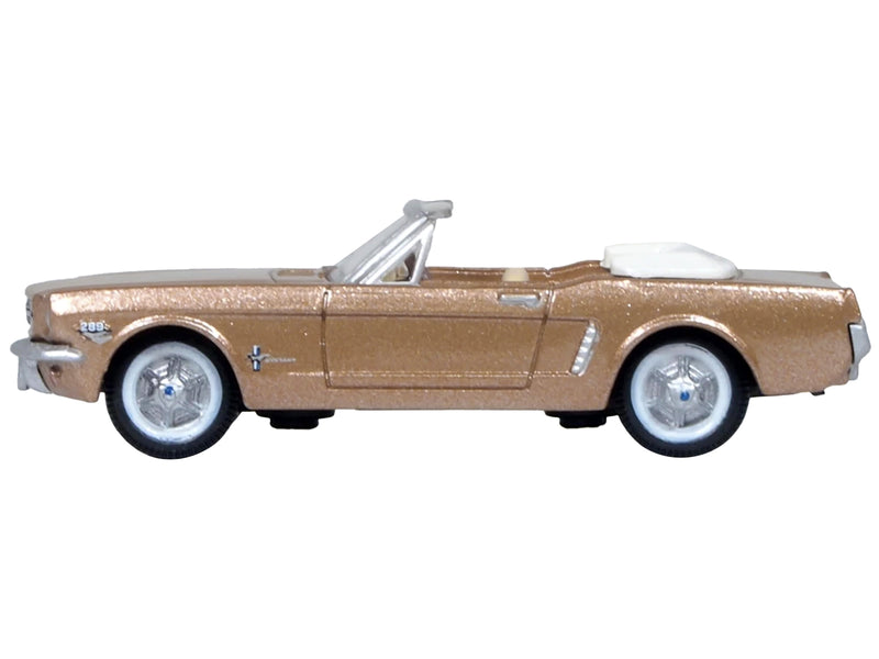 1965 Ford Mustang Convertible Prairie Bronze Metallic 1/87 (HO) Scale Diecast Model Car by Oxford Diecast