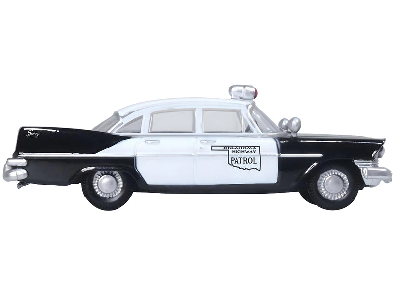 1959 Plymouth Savoy Black and White Oklahoma Highway Patrol 1/87 (HO) Scale Diecast Model Car by Oxford Diecast