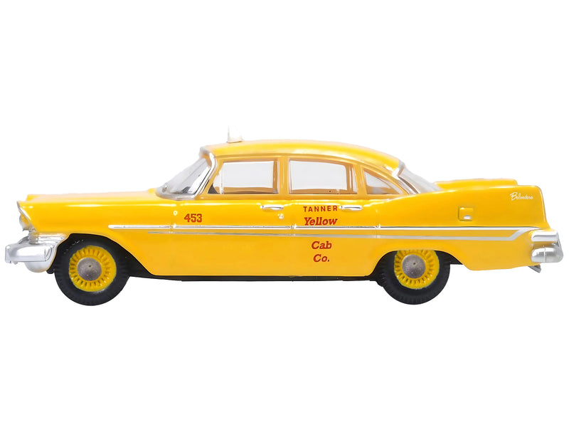 1959 Plymouth Belvedere Taxi Yellow Tanner Yellow Cab Co. 1/87 (HO) Scale Diecast Model Car by Oxford Diecast