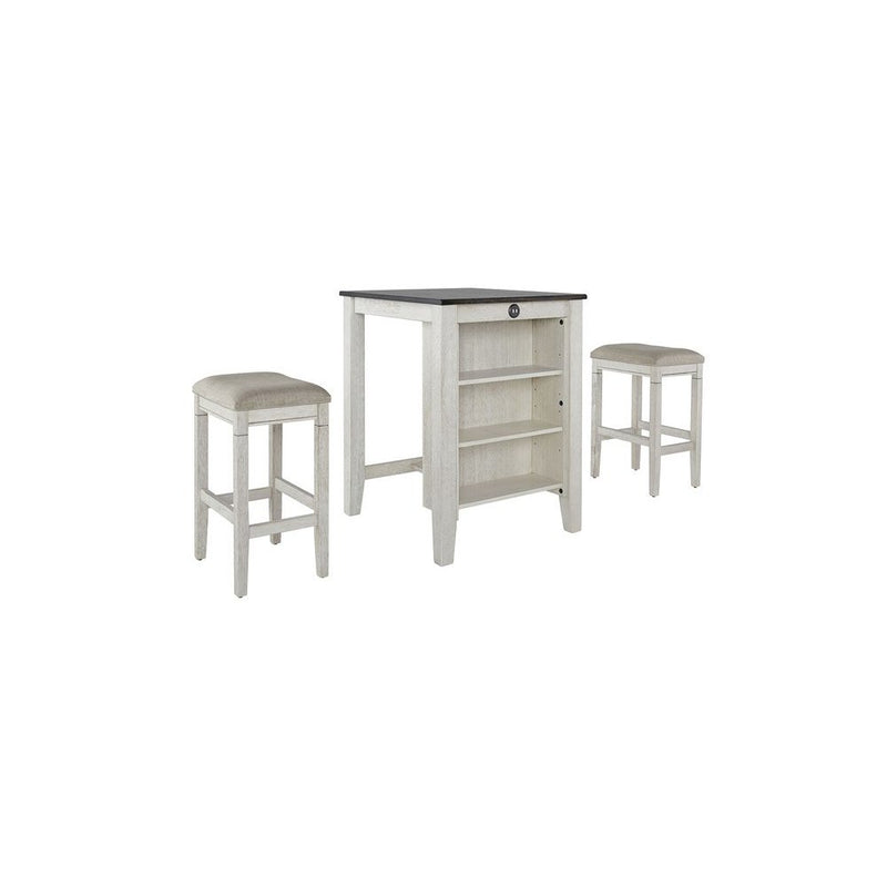 3 Pack (Counter Table & 2 Stools), White