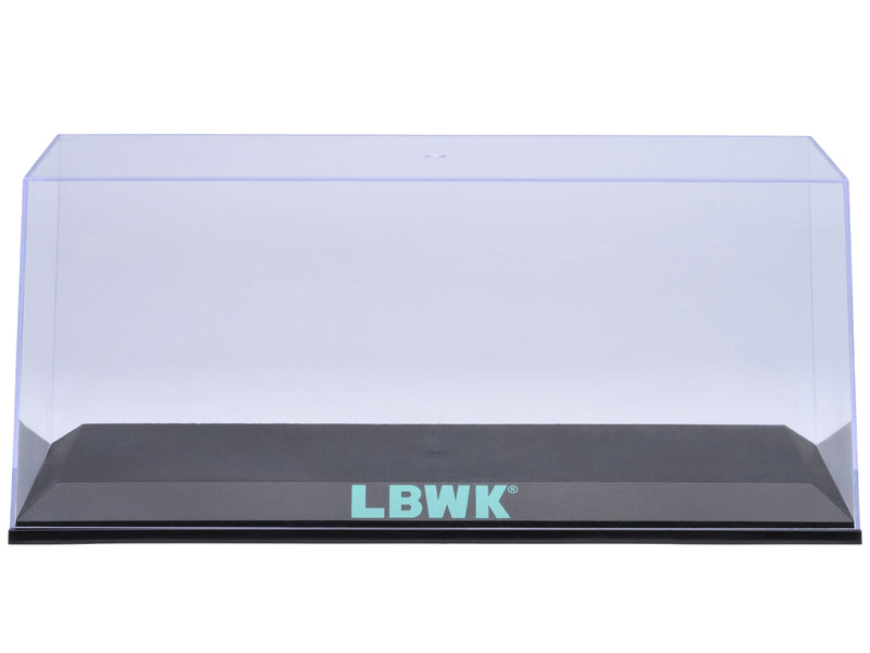 Collectible Display Show Case with Black Plastic Base and Green "LBWK" Logo for 1/18-1/24 Scale Model Cars by Autoart