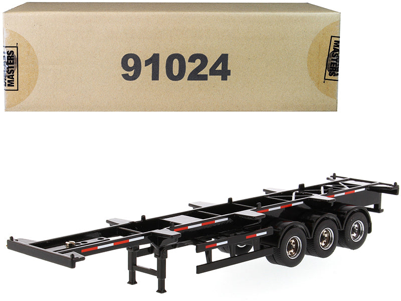 40' Skeleton Trailer Black "Transport Series" 1/50 Diecast Model by Diecast Masters