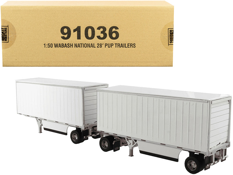 Wabash National 28' Double Pup Trailers White Transport Series 1/50 Diecast Model by Diecast Masters