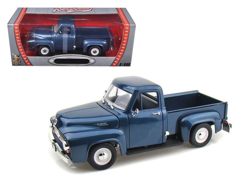 1953 Ford F-100 Pickup Dark Blue 1/18 Diecast Model Car by Road Signature