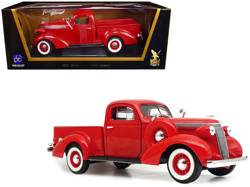 1937 Studebaker Coupe Express Pickup Truck Red 1/18 Diecast Model Car by Road Signature