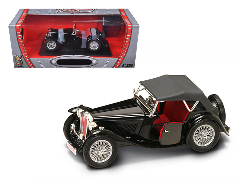 1947 MG TC Midget Black 1/18 Diecast Model Car by Road Signature