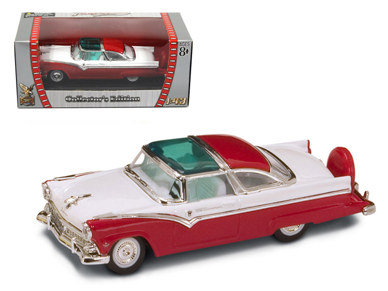 1955 Ford Crown Victoria Red and White 1/43 Diecast Model Car by Road Signature