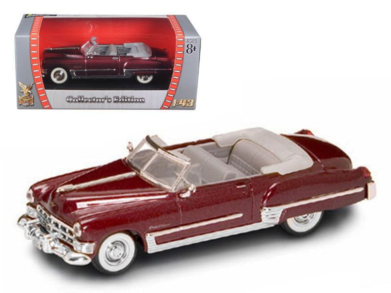 1949 Cadillac Coupe DeVille Convertible Burgundy Metallic 1/43 Diecast Car by Road Signature