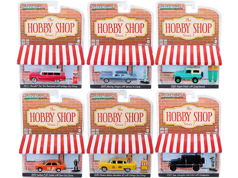 The Hobby Shop Set of 6 pieces Series 7 1/64 Diecast Model Cars by Greenlight