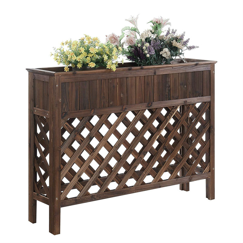 Large Raised Patio Planter Weathered Cedar L 48 x W 12.5 x 35.5