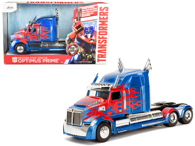 Western Star 5700 XE Phantom Optimus Prime with Robot on Chassis Transformers 5 (2017) Movie Hollywood Rides Series 1/24 Diecast Model by Jada