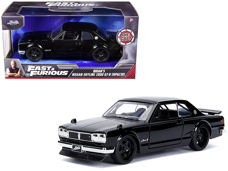 Brian's Nissan Skyline 2000 GT-R (KPGC10) Black "Fast & Furious" Movie 1/32 Diecast Model Car by Jada